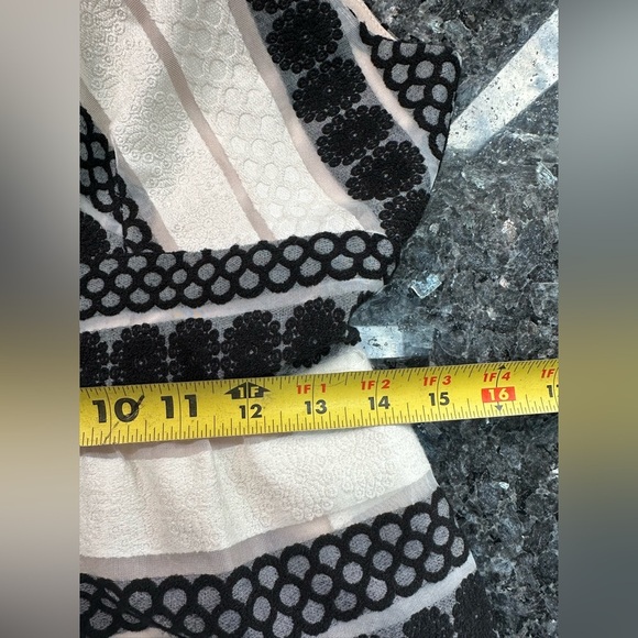 Plenty By Tracy Reese Loretta Black White Jacquard Stripe Dress Size 6 Small - Picture 10 of 12